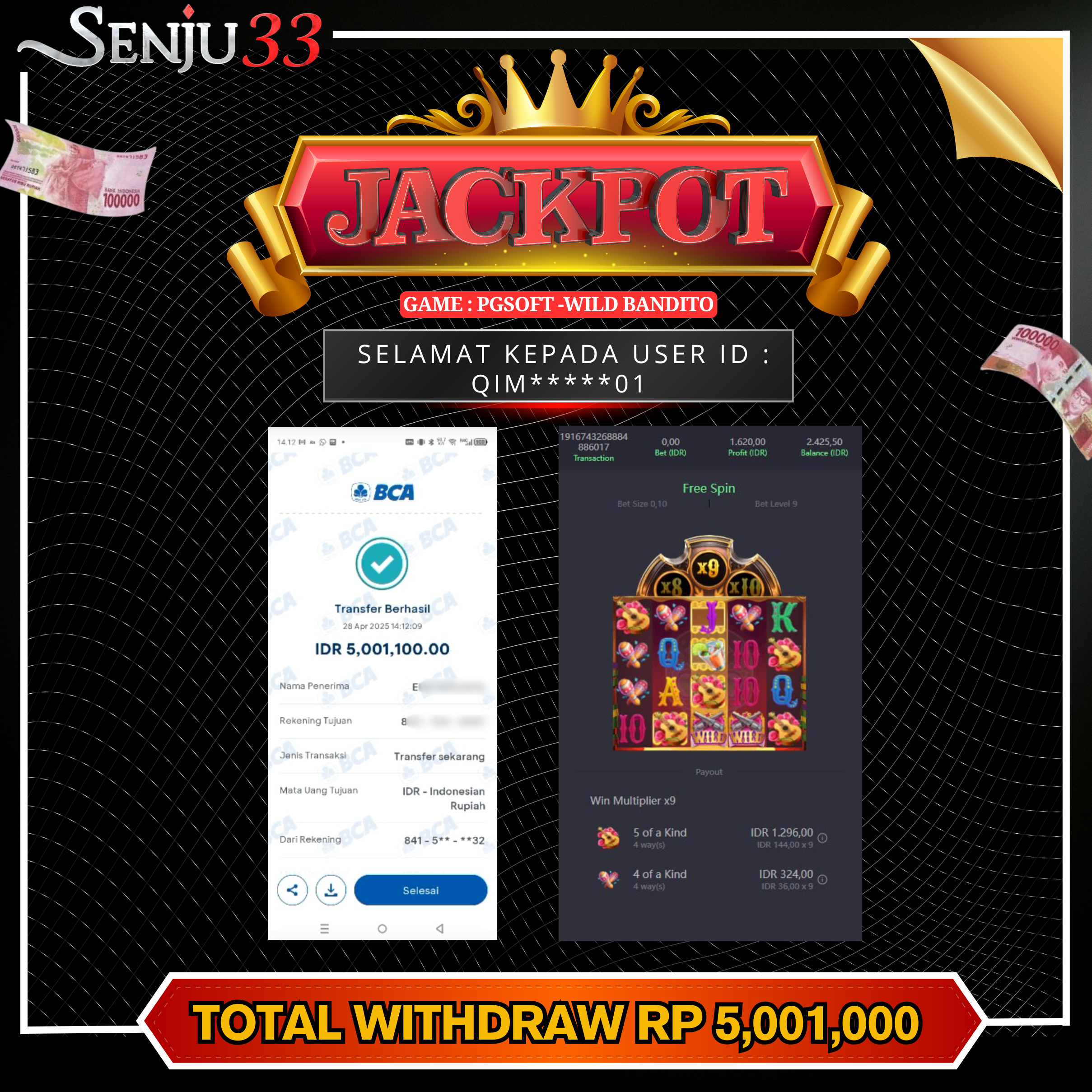 🎰 SENJU33 JACKPOT SLOT Rp. 5.001.000 LUNAS 🎉