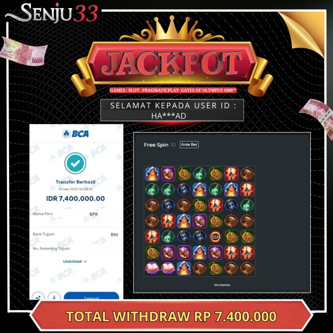 🎰 SENJU33 JACKPOT SLOT Rp. 7.400.000 LUNAS 🎉