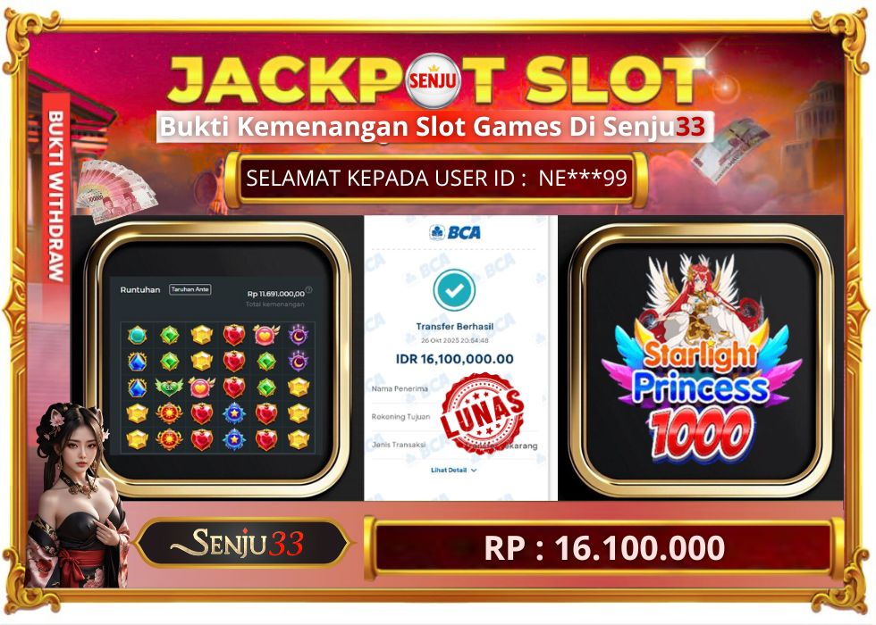 🎰 SENJU33 JACKPOT SLOT Rp. 16.100.000 LUNAS 🎉