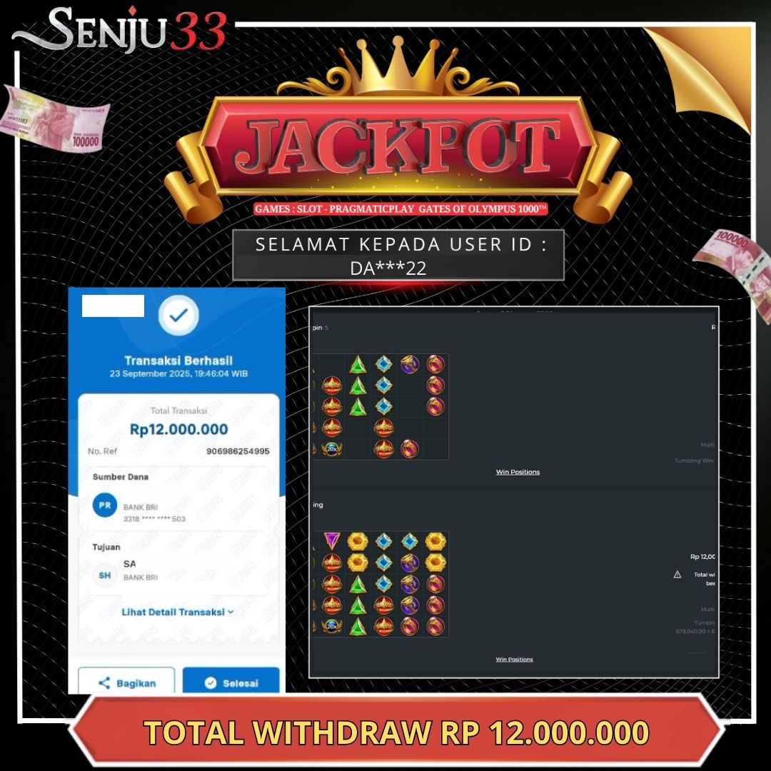 🎰 SENJU33 JACKPOT SLOT Rp. 12.000.000 LUNAS 🎉