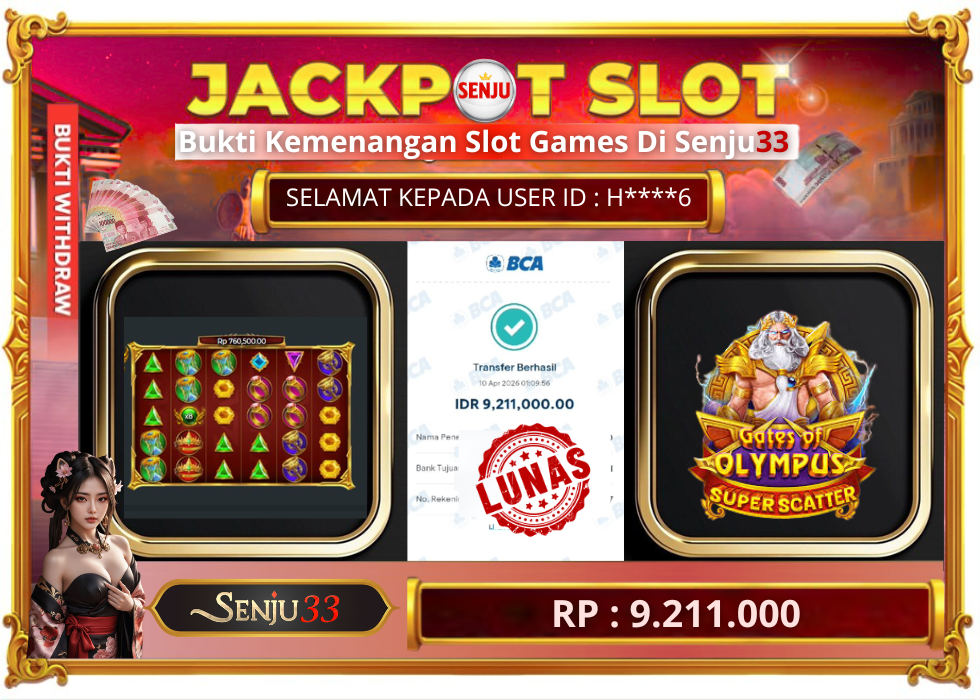 🎰 SENJU33 JACKPOT SLOT Rp. 9.211.000 LUNAS 🎉