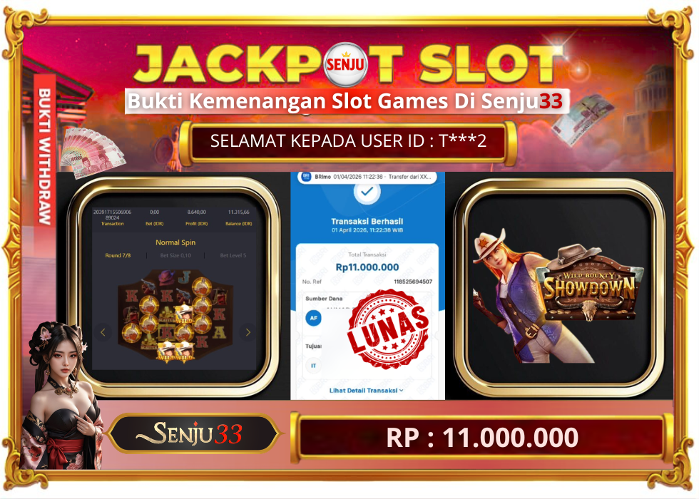 🎰 SENJU33 JACKPOT SLOT Rp. 11.000.000 LUNAS 🎉