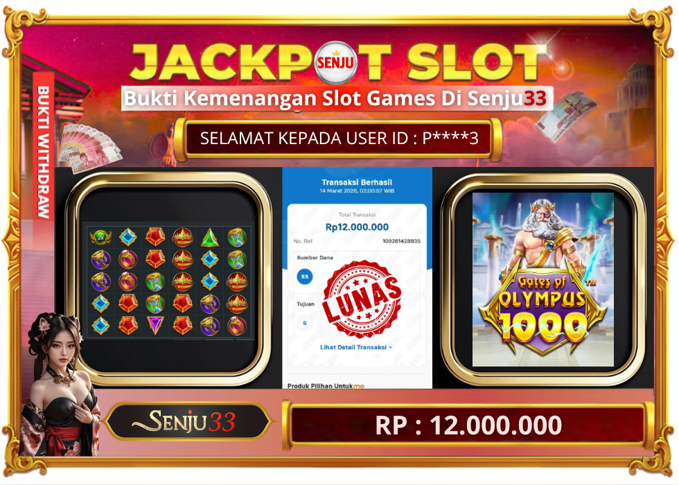 🎰 SENJU33 JACKPOT SLOT Rp. 12.000.000 LUNAS 🎉