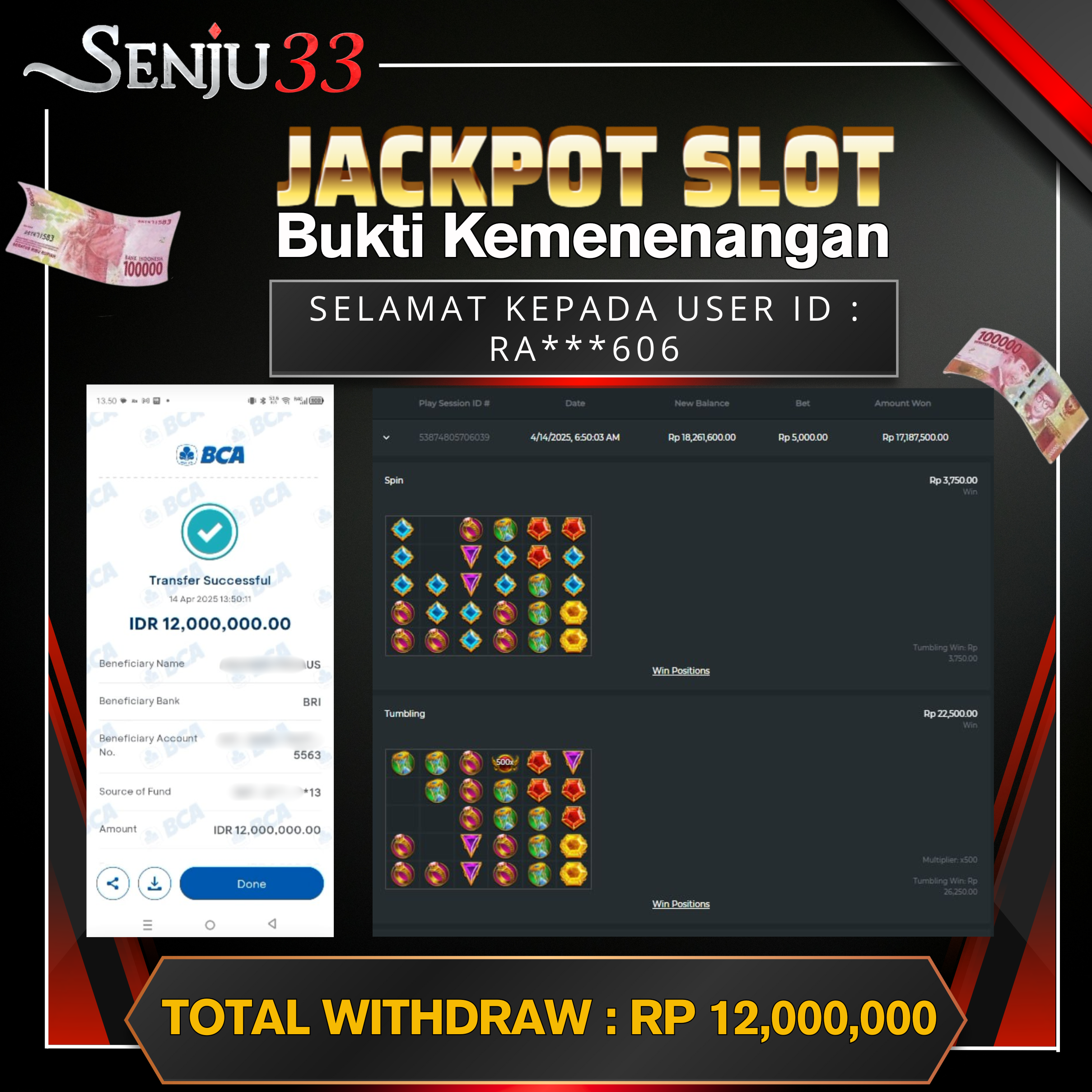 🎰 SENJU33 JACKPOT SLOT Rp. 12.000.000 LUNAS 🎉
