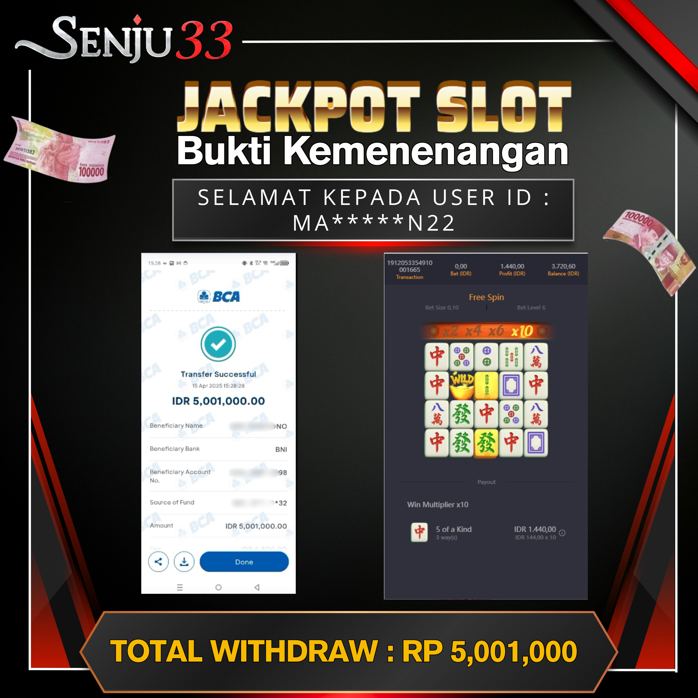 🎰 SENJU33 JACKPOT SLOT Rp. 5.001.000 LUNAS 🎉