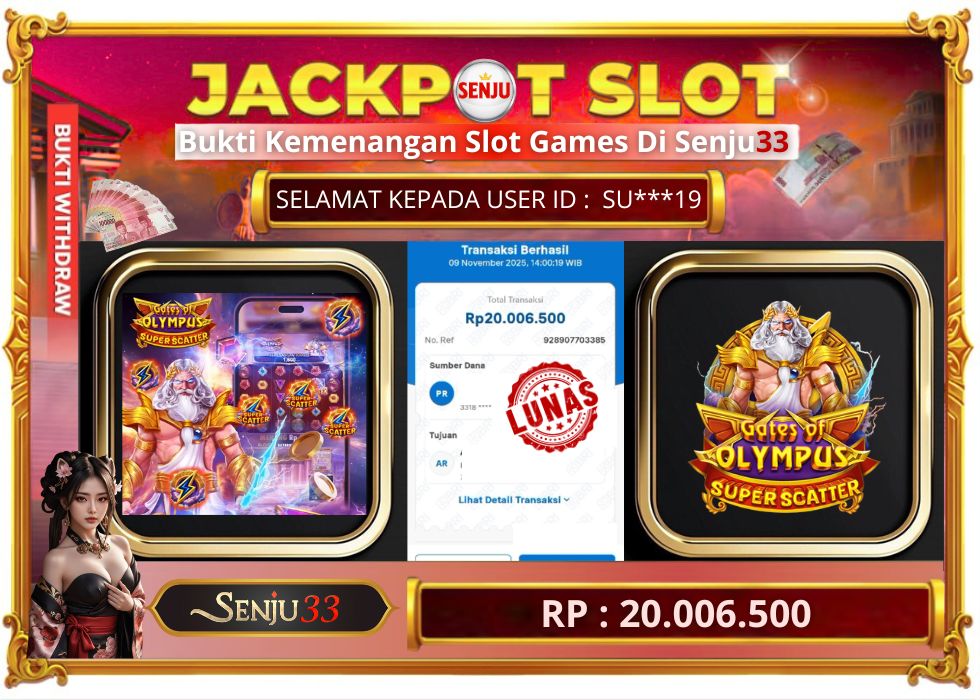 🎰 SENJU33 JACKPOT SLOT Rp. 20.006.500 LUNAS 🎉