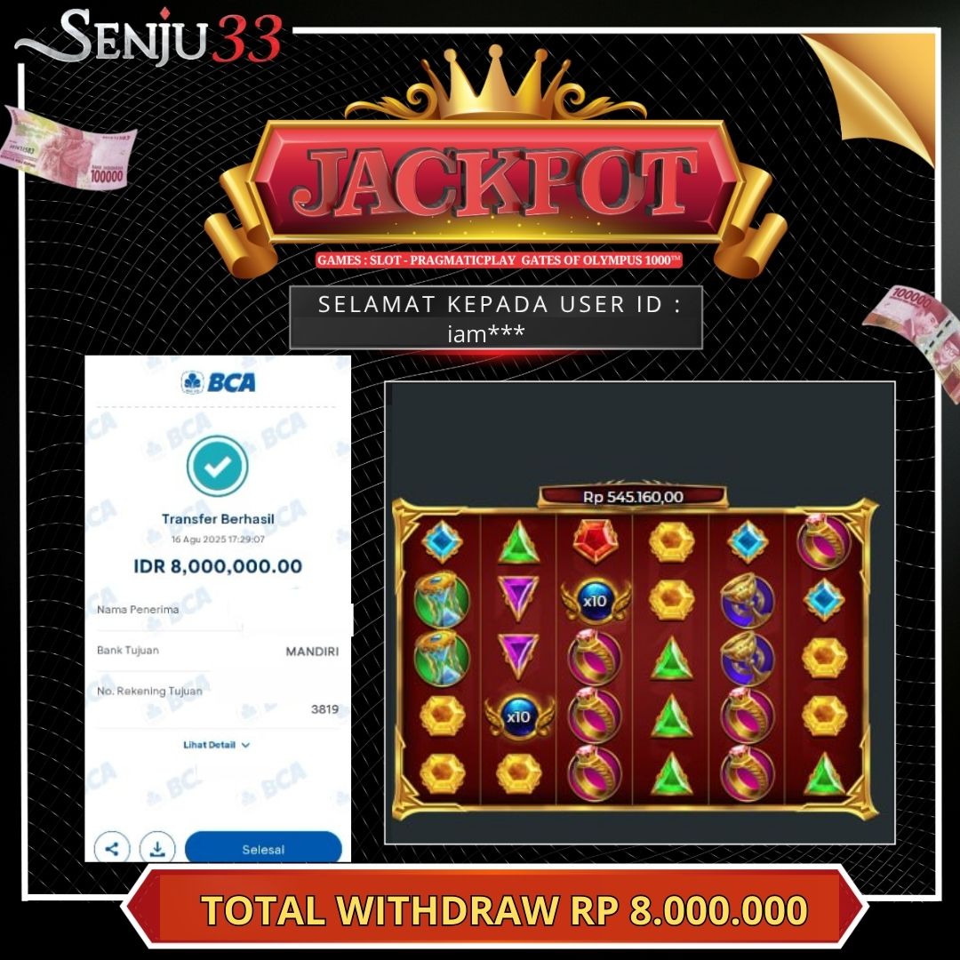 🎰 SENJU33 JACKPOT SLOT Rp. 8.000.000 LUNAS 🎉